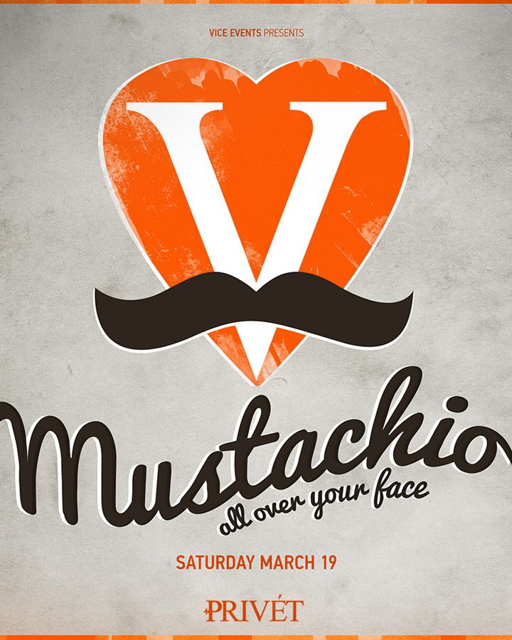 Mustachio All Over Your Face Event Poster